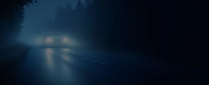 Driving car in mist